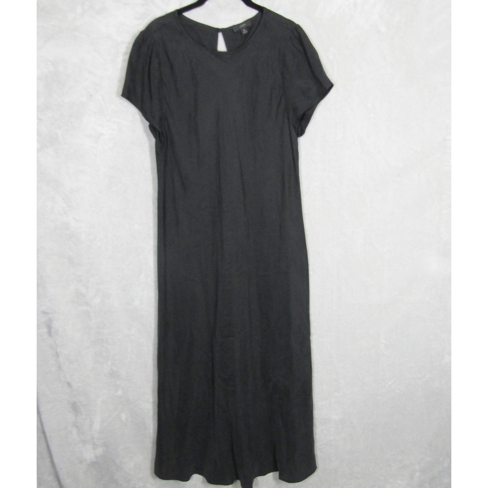 J.Crew Black Midi Dress Size 16 Short Sleeve Minimalist Career Casual